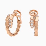 Bvlgari Jewelry 18K Rose Gold Serpenti Viper Diamond Earrings