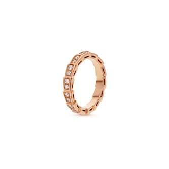 Bvlgari Jewelry 18K Rose Gold Serpenti Viper Diamond Ring - Ring Size 6.25