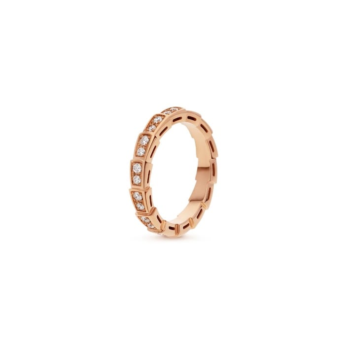 Bvlgari Jewelry 18K Rose Gold Serpenti Viper Diamond Ring - Ring Size 6.75