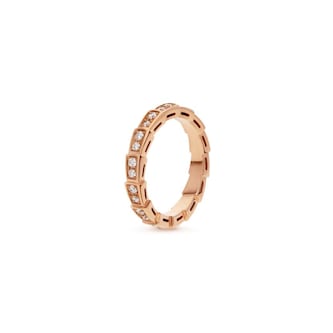 Bvlgari Jewelry 18K Rose Gold Serpenti Viper Diamond Ring - Ring Size 6.75