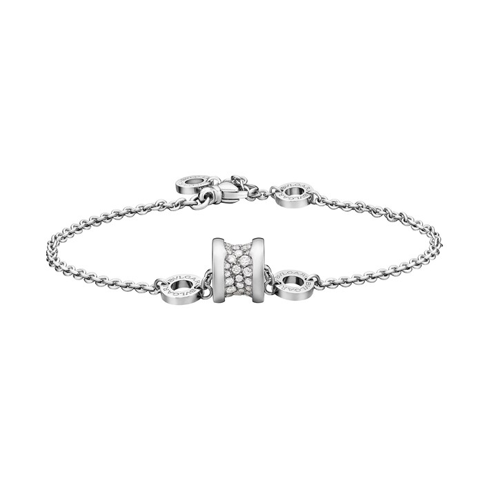 Bvlgari Jewelry 18K White Gold B.zero1 Diamond Bracelet - Size M/L