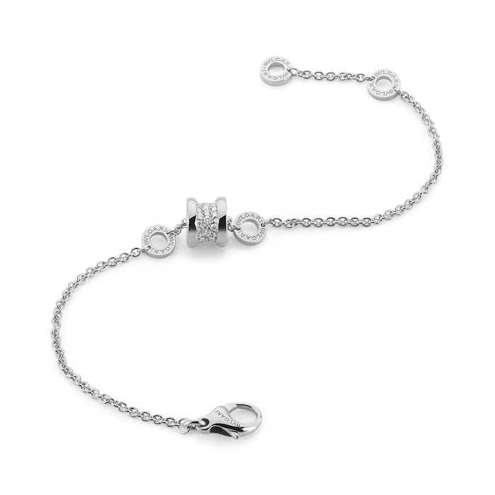 Bvlgari Jewelry 18K White Gold B.zero1 Diamond Bracelet - Size M/L