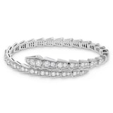 Bvlgari Jewelry 18K White Gold Serpenti Viper Diamond Bracelet - Size L