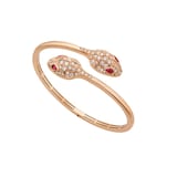 Bvlgari Jewelry 18K Rose Gold Serpenti Seduttori Diamond & Rubellite Snake Bracelet - Size L