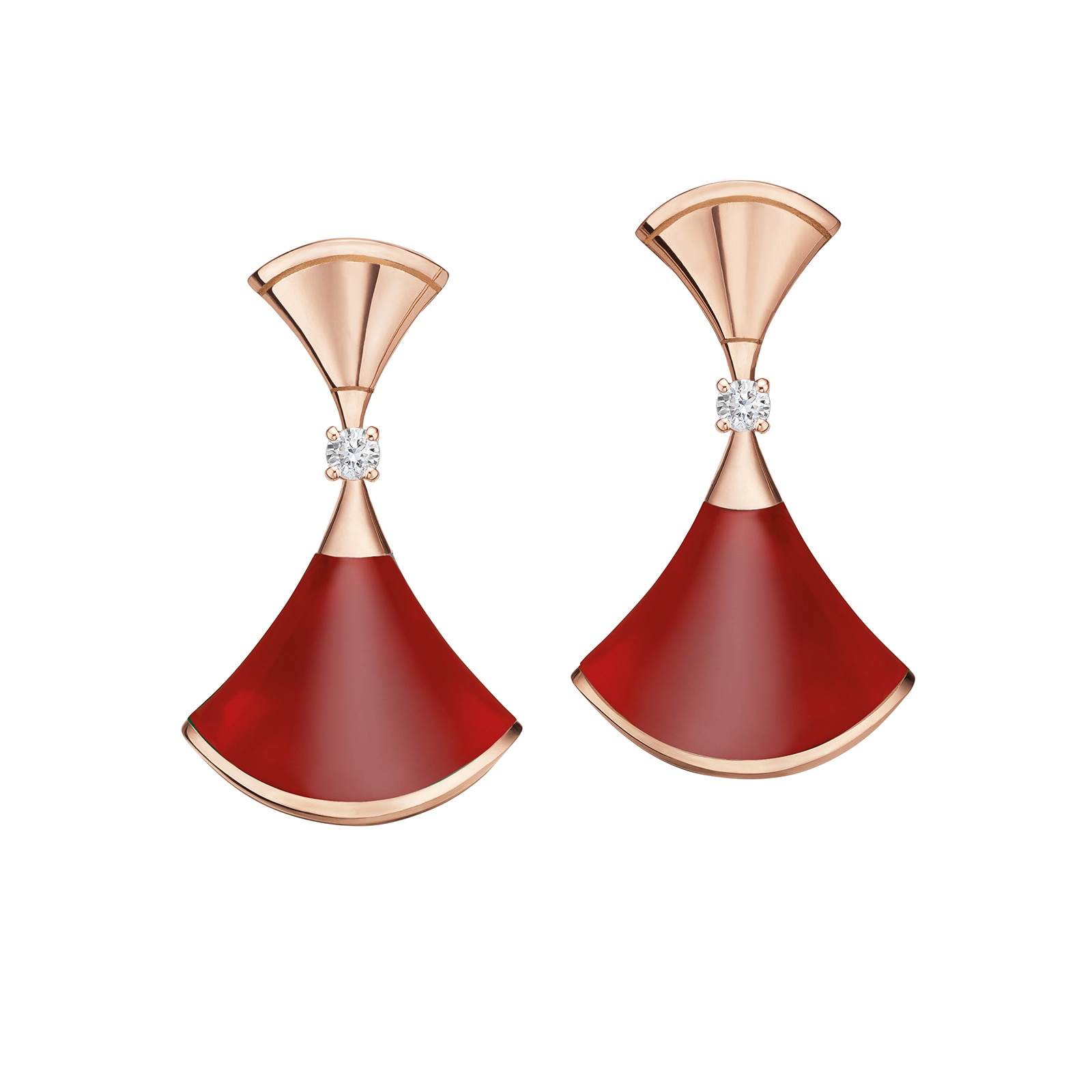 Bvlgari Jewelry 18K Rose Gold Divas Dream Diamond & Carnelian Drop Earrings
