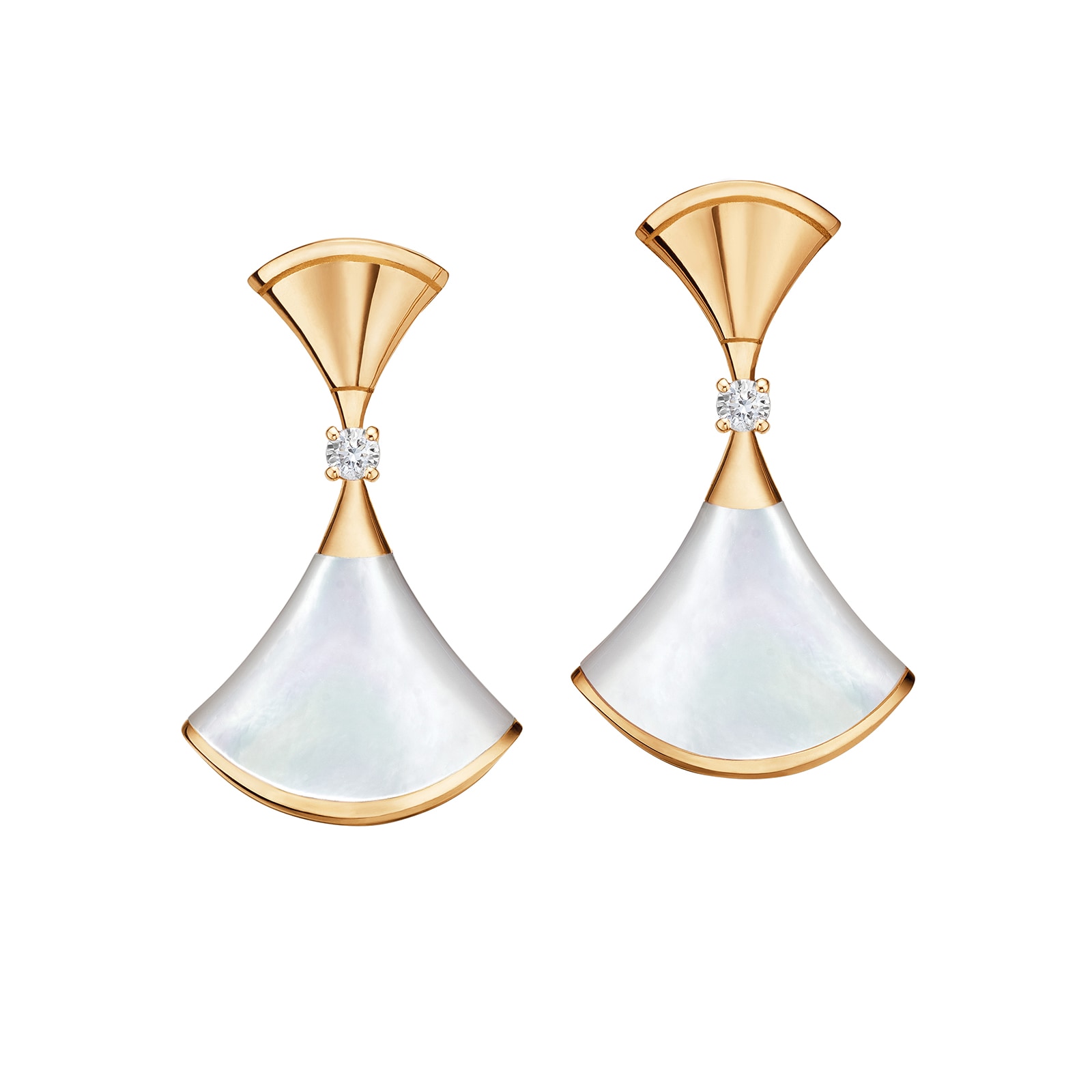 Bvlgari Jewelry 18K Yellow Gold Divas Dream Diamond & Mother Of Pearl Drop Earrings