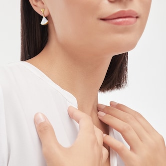 Bvlgari Jewelry 18K Yellow Gold Divas Dream Diamond & Mother Of Pearl Drop Earrings