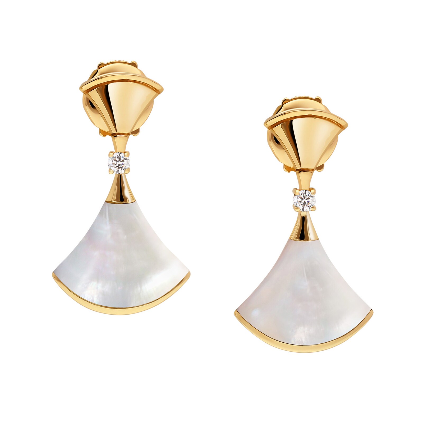 Bvlgari Jewelry 18K Yellow Gold Divas Dream Diamond & Mother Of Pearl Drop Earrings