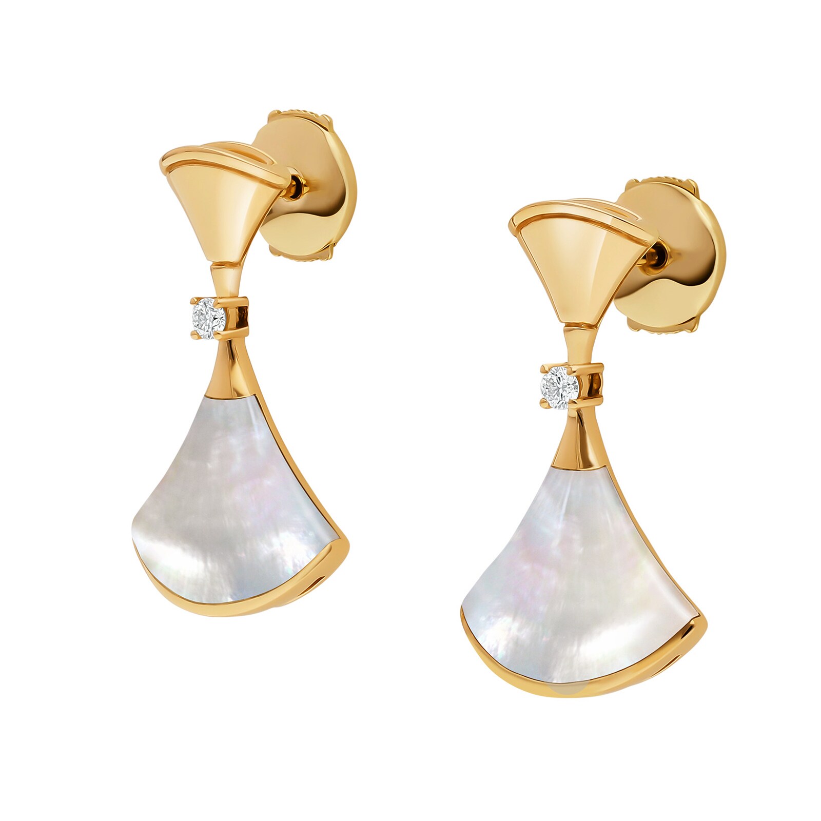 Bvlgari Jewelry 18K Yellow Gold Divas Dream Diamond & Mother Of Pearl Drop Earrings