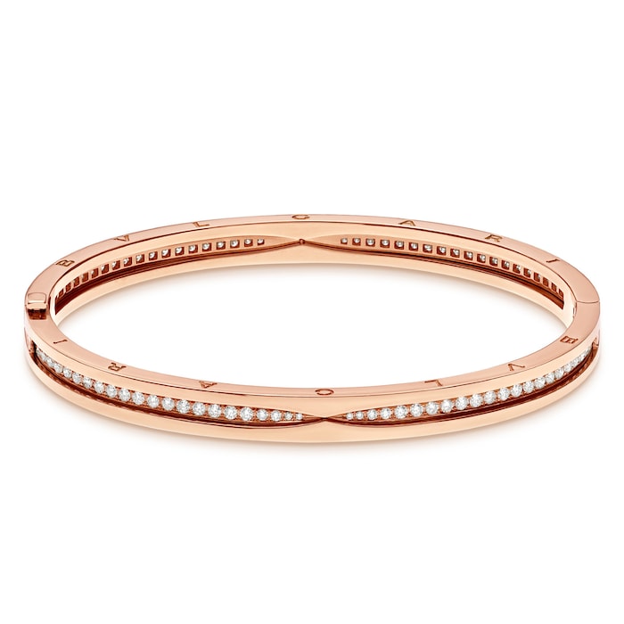 Bvlgari Jewelry 18K Rose Gold B.zero1 Diamond Bracelet - Size M/L