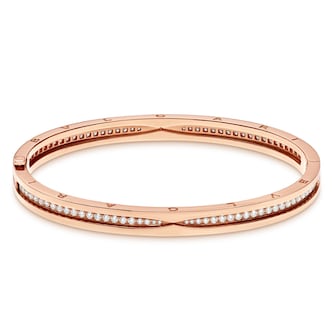 Bvlgari Jewelry 18K Rose Gold B.zero1 Diamond Bracelet - Size M/L Bvlgari Jewelry 18K Rose Gold B.zero1 Diamond Bracelet - Size M/L