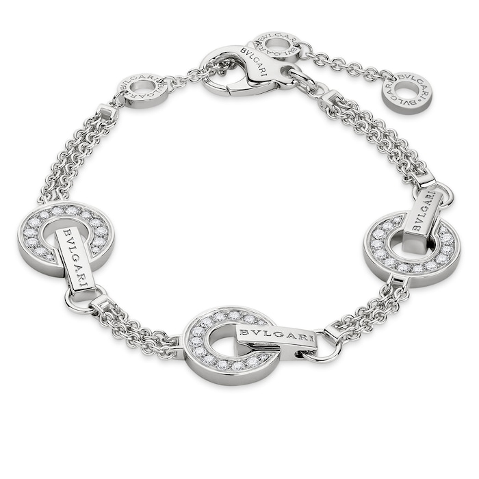 Bvlgari Jewelry 18K White Gold Bvlgari Bvlgari Diamond Bracelet - Size M/L