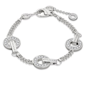 Bvlgari Jewelry 18K White Gold Bvlgari Bvlgari Diamond Bracelet - Size M/L Bvlgari Jewelry 18K White Gold Bvlgari Bvlgari Diamond Bracelet - Size M/L