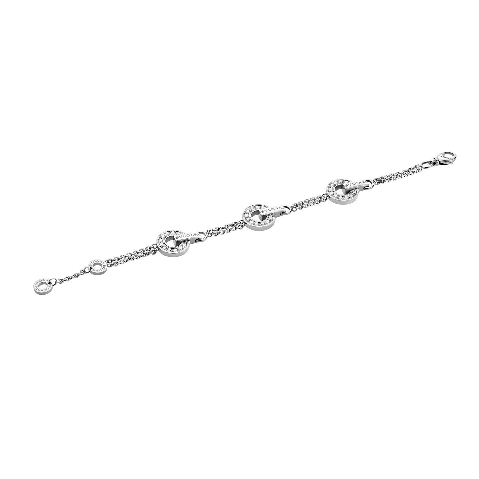 Bvlgari Jewelry 18K White Gold Bvlgari Bvlgari Diamond Bracelet - Size M/L