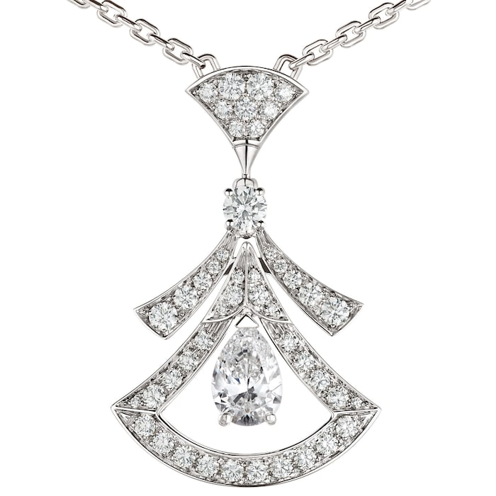 Bvlgari Jewelry 18K White Gold Divas Dream Diamond Necklace