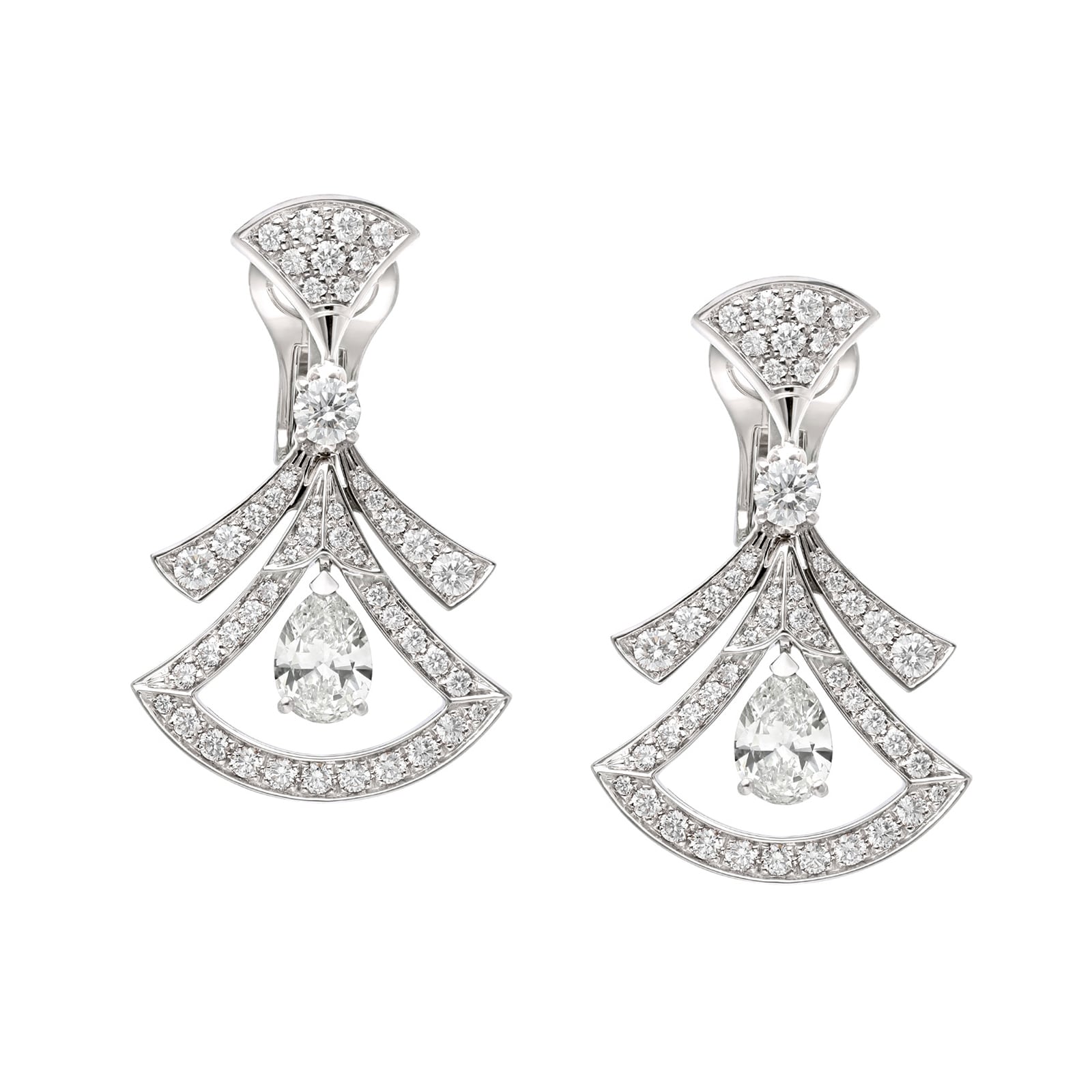 Bvlgari Jewelry 18K White Gold Divas Dream Diamond Drop Earrings Bvlgari Jewelry 18K White Gold Divas Dream Diamond Drop Earrings