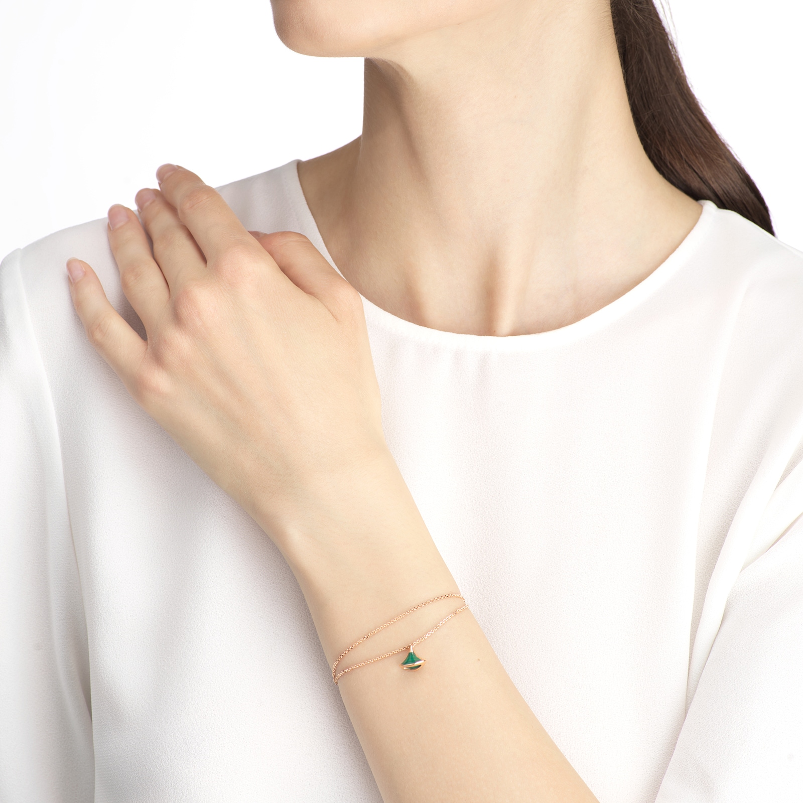 Bvlgari Jewelry 18K Rose Gold Divas Dream Malachite Bracelet - Size M/L Bvlgari Jewelry 18K Rose Gold Divas Dream Malachite Bracelet - Size M/L