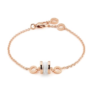 Bvlgari Jewelry 18K Rose Gold & White Ceramic B.zero1 Bracelet - Size M/L Bvlgari Jewelry 18K Rose Gold & White Ceramic B.zero1 Bracelet - Size M/L