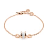 Bvlgari Jewelry 18K Rose Gold & White Ceramic B.zero1 Bracelet - Size M/L