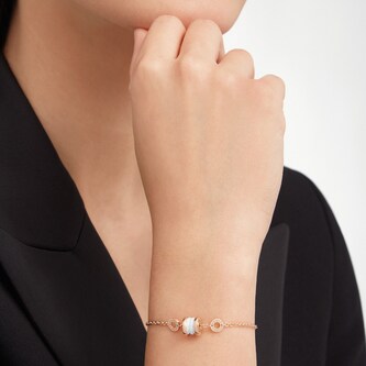 Bvlgari Jewelry 18K Rose Gold & White Ceramic B.zero1 Bracelet - Size M/L Bvlgari Jewelry 18K Rose Gold & White Ceramic B.zero1 Bracelet - Size M/L