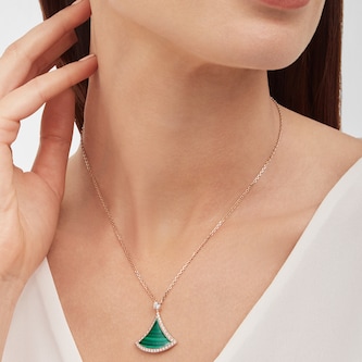 Bvlgari Jewelry 18K Rose Gold Divas Dream Diamond & Malachite Necklace Bvlgari Jewelry 18K Rose Gold Divas Dream Diamond & Malachite Necklace