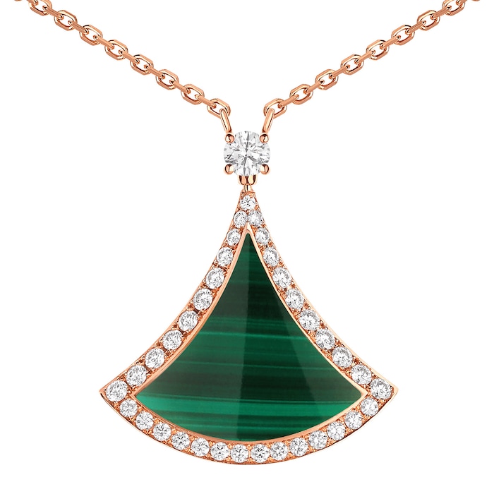 Bvlgari Jewelry 18K Rose Gold Divas Dream Diamond & Malachite Necklace