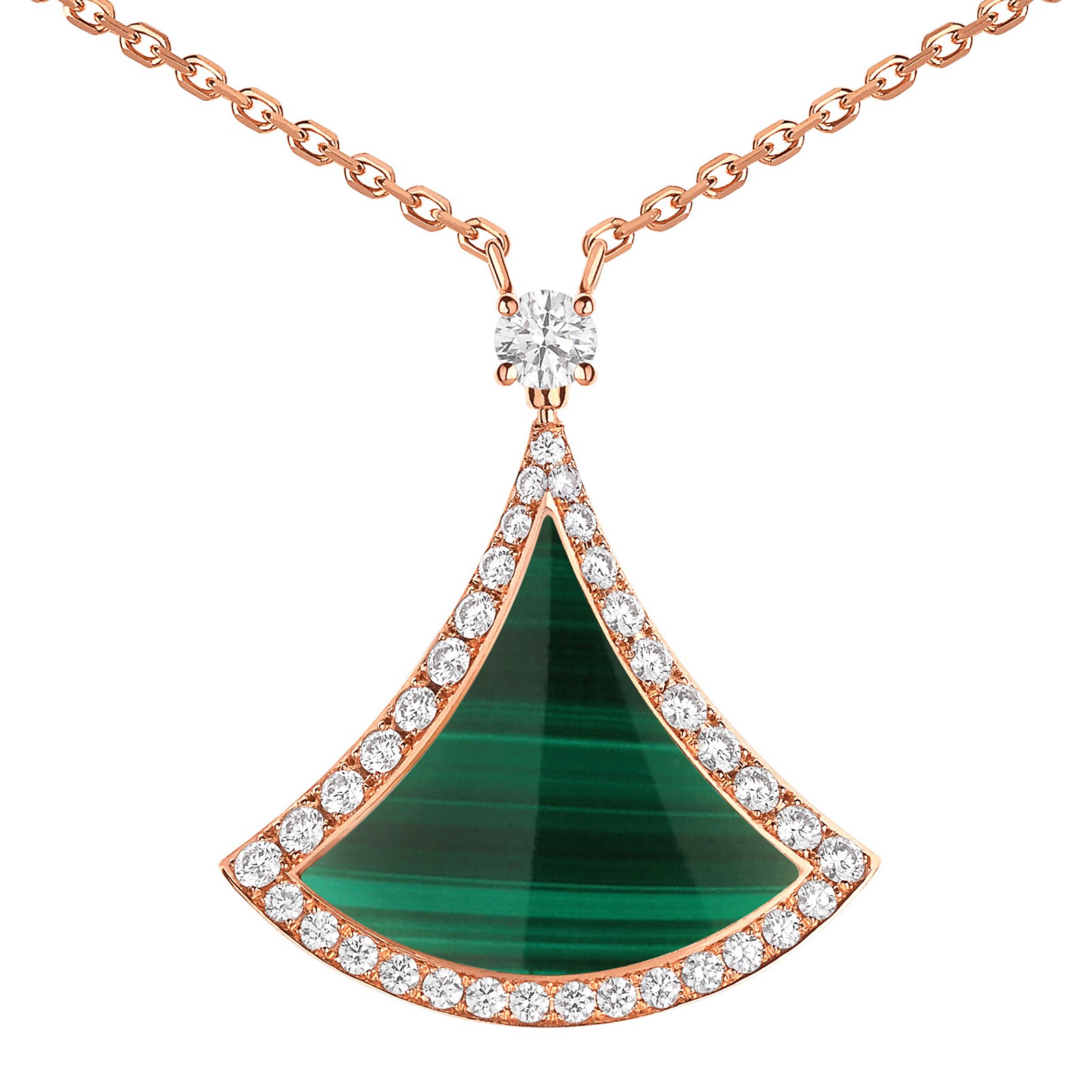 Bvlgari Jewelry 18K Rose Gold Divas Dream Diamond & Malachite Necklace