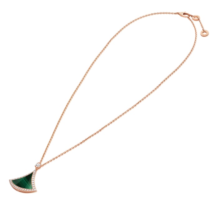 Bvlgari Jewelry 18K Rose Gold Divas Dream Diamond & Malachite Necklace