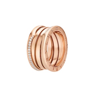 Bvlgari Jewelry 18K Rose Gold B.ZERO1 Three Band Diamond Ring - Ring Size  6.25