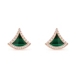 Bvlgari Jewelry 18K Rose Gold Divas Dream Diamond & Malachite Stud Earrings