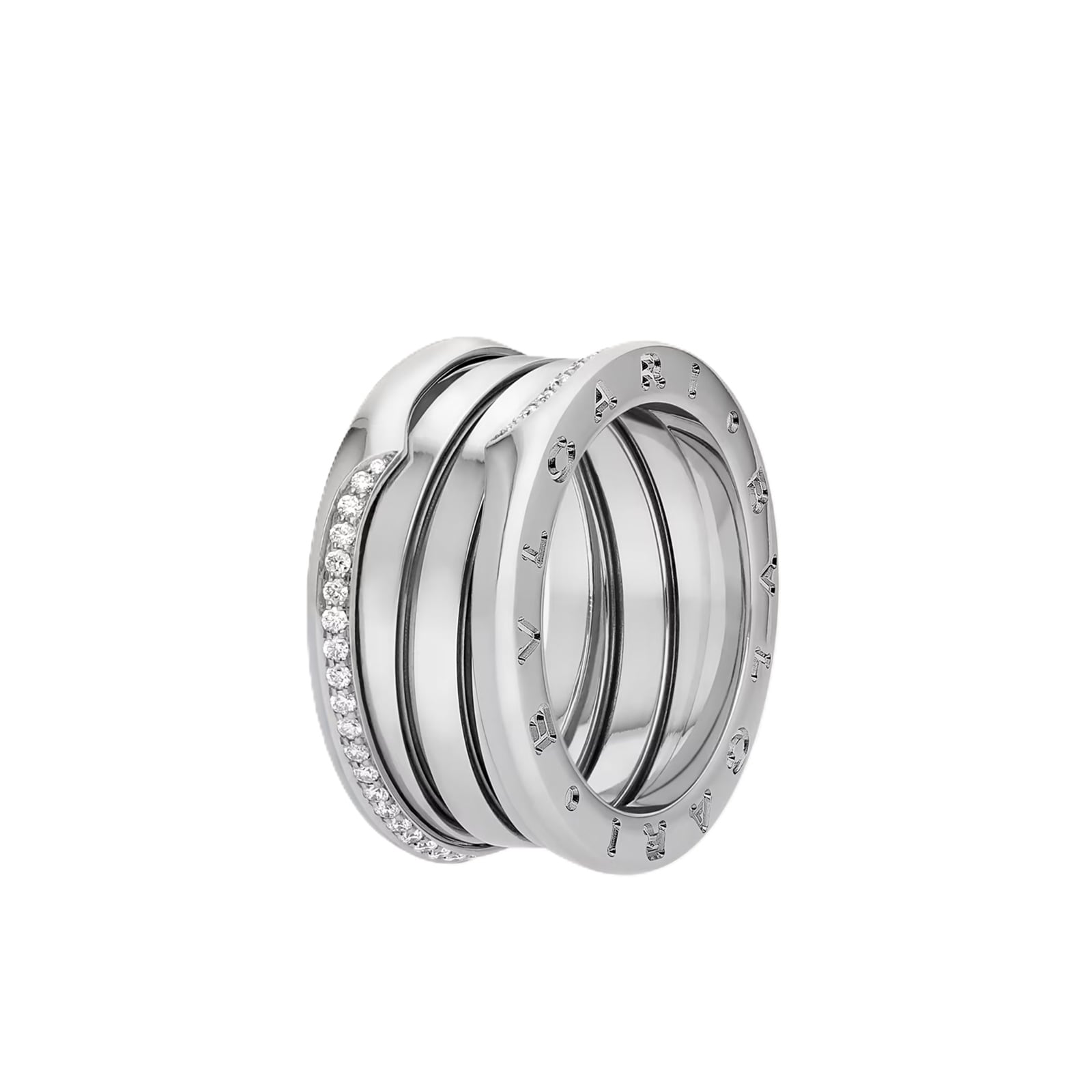 Bvlgari Jewelry 18K White Gold B.ZERO1 Three Band Ring - Ring Size 6.5