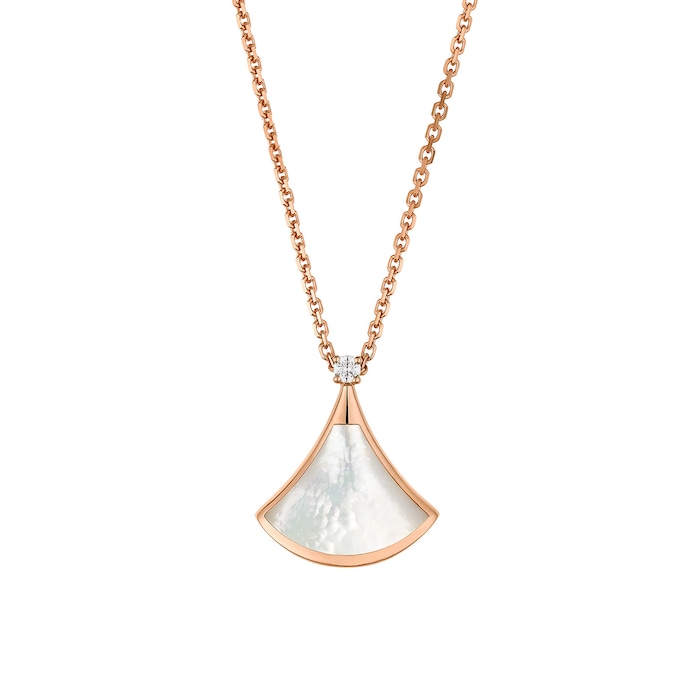 Bvlgari Jewelry 18K Rose Gold Divas Dream Diamond & Mother Of Pearl Necklace