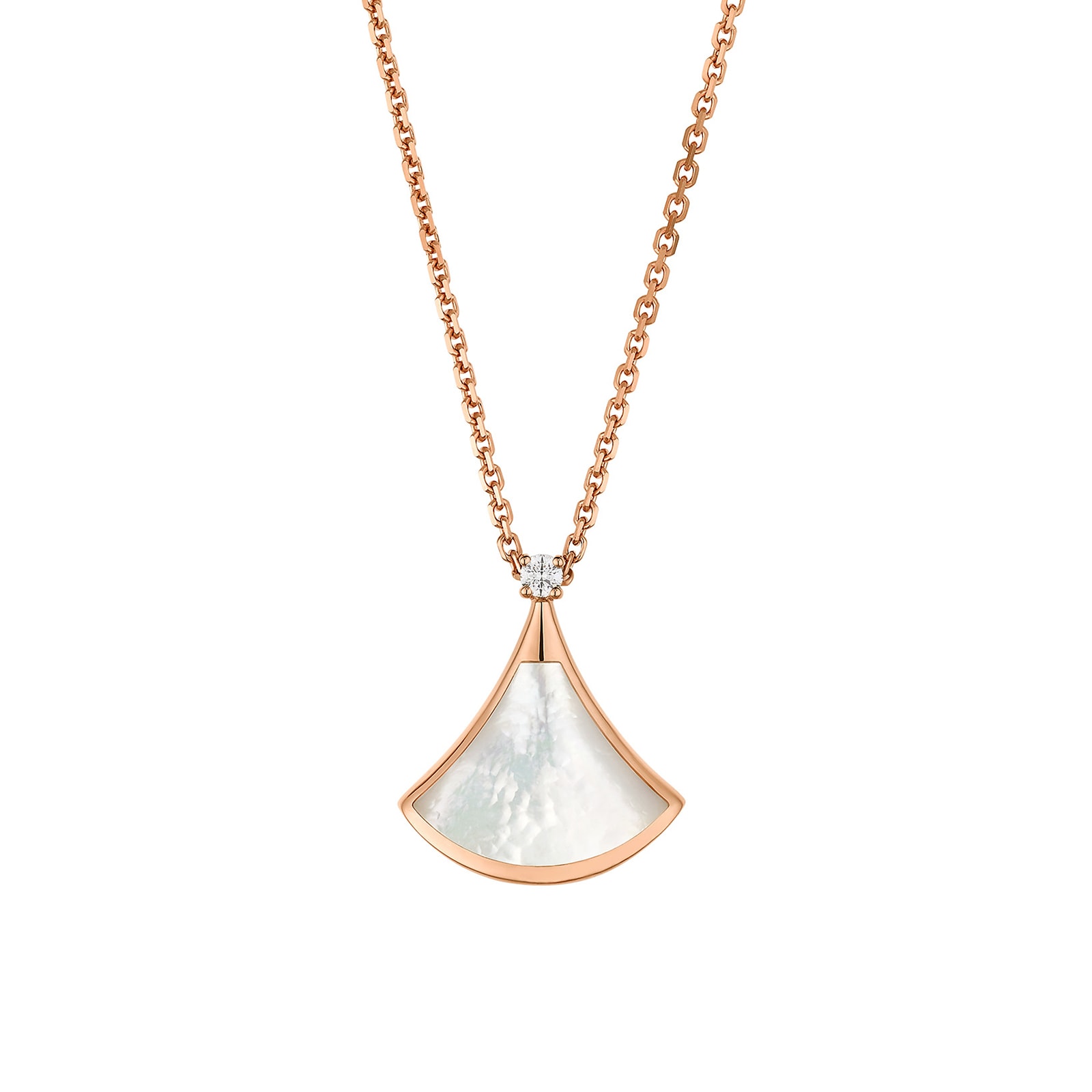 Bvlgari Jewelry 18K Rose Gold Divas Dream Diamond & Mother Of Pearl Necklace