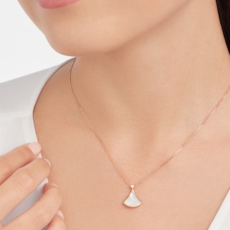 Bvlgari Jewelry 18K Rose Gold Divas Dream Diamond & Mother Of Pearl Necklace
