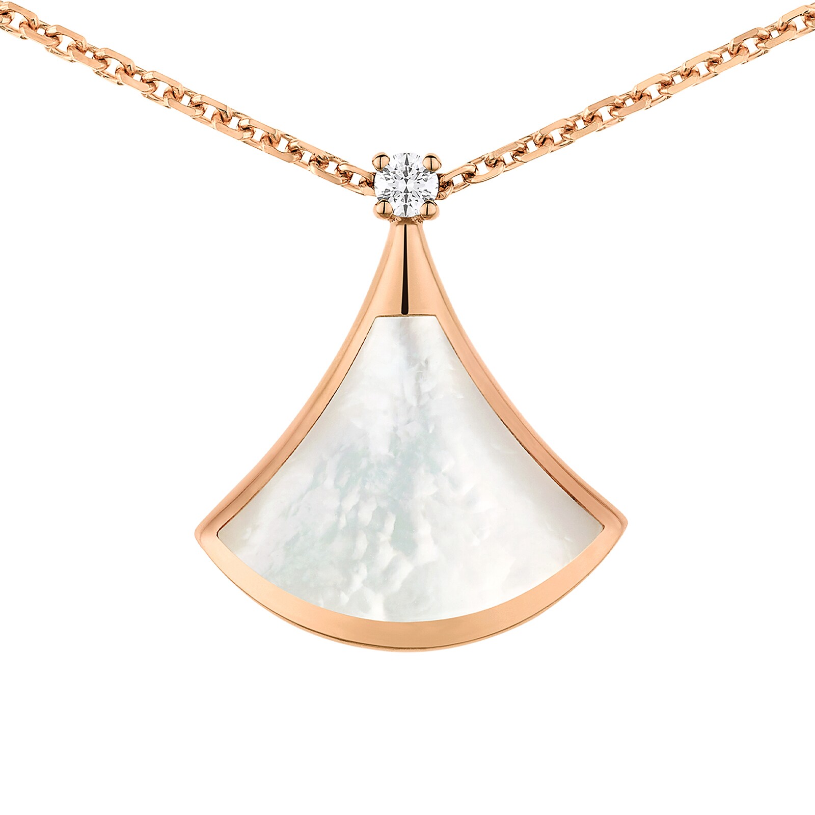 Bvlgari Jewelry 18K Rose Gold Divas Dream Diamond & Mother Of Pearl Necklace