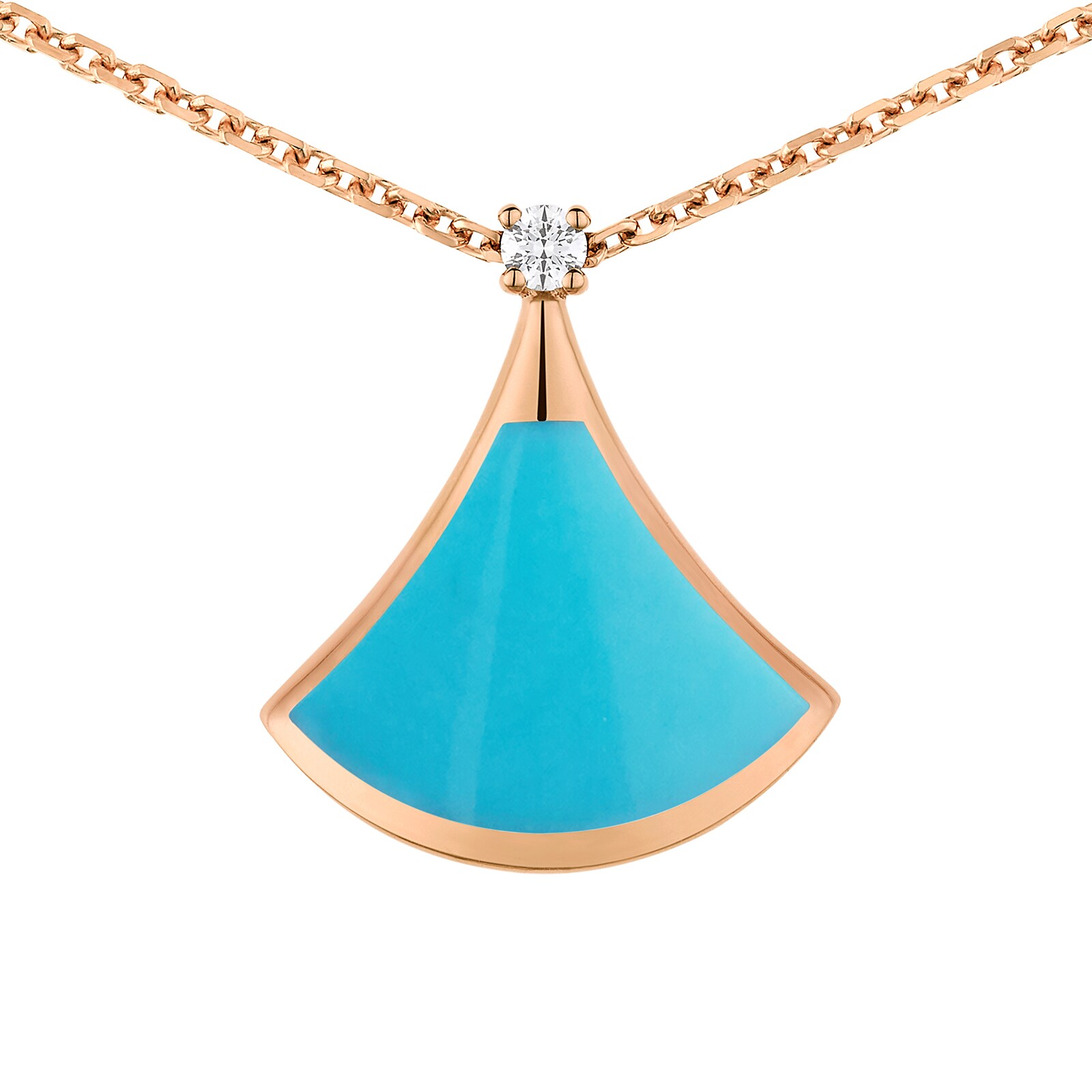 Bvlgari Jewelry 18K Rose Gold Divas Dream Diamond & Turquoise Necklace