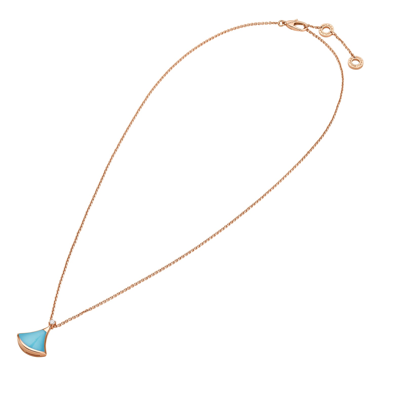 Bvlgari Jewelry 18K Rose Gold Divas Dream Diamond & Turquoise Necklace