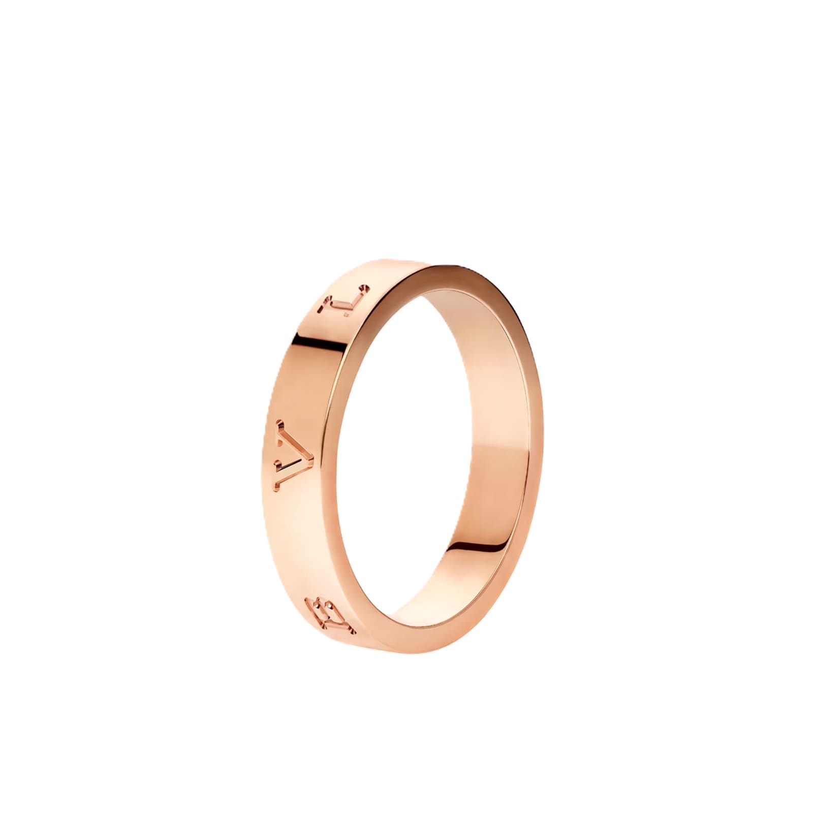 Bvlgari Jewelry 18K Rose Gold B.ZERO1 Essential Band Ring - Ring Size 6.25