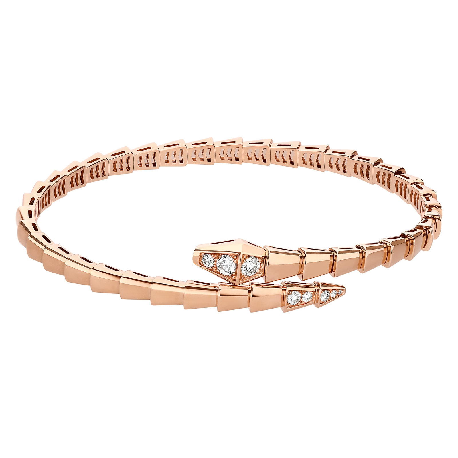 Bvlgari Jewelry 18K Rose Gold Serpenti Viper Diamond Bracelet - Size XL Bvlgari Jewelry 18K Rose Gold Serpenti Viper Diamond Bracelet - Size XL