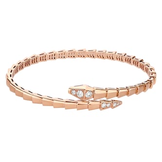 Bvlgari Jewelry 18K Rose Gold Serpenti Viper Diamond Bracelet - Size XL Bvlgari Jewelry 18K Rose Gold Serpenti Viper Diamond Bracelet - Size XL