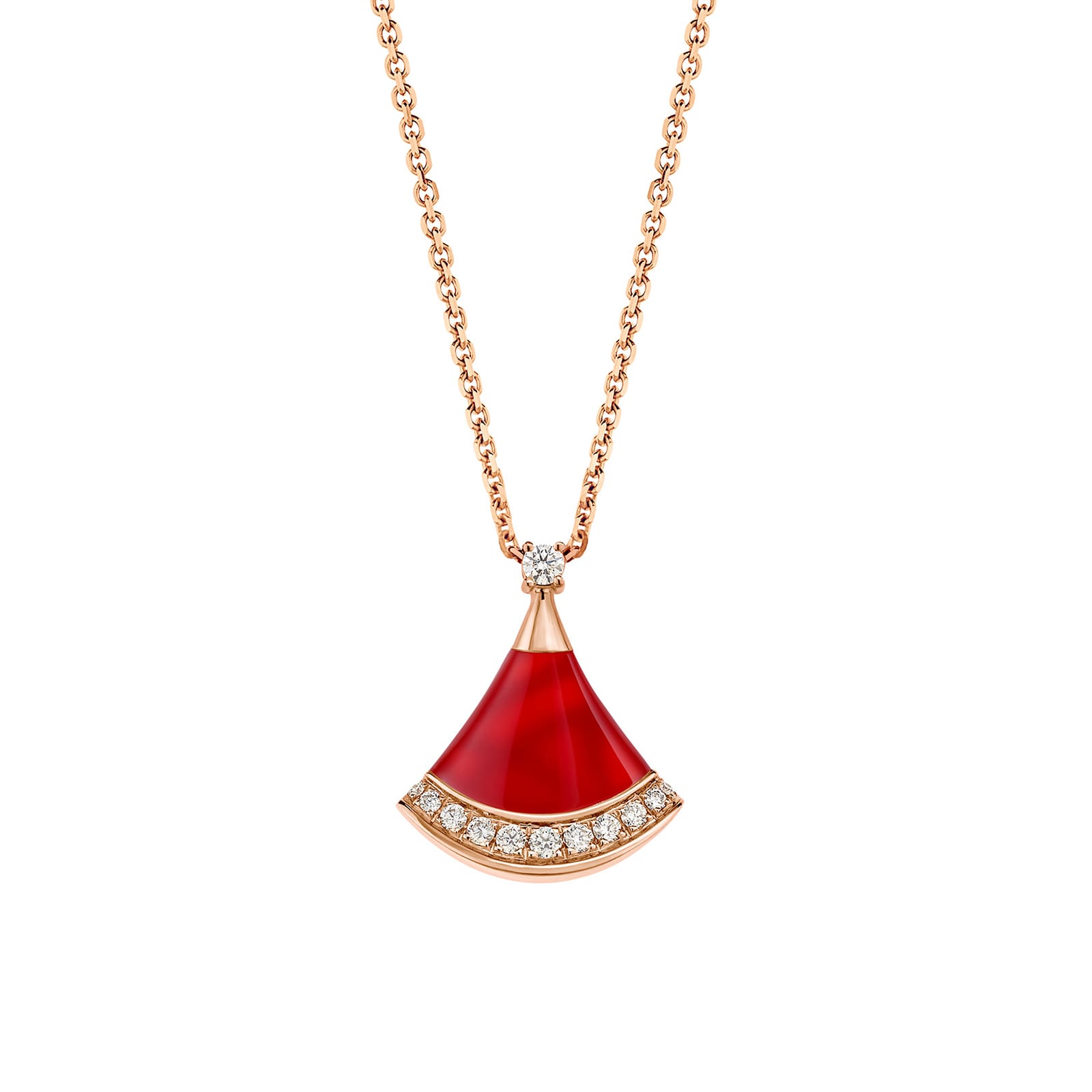 Bvlgari Jewelry 18K Rose Gold Divas Dream Diamond & Carnelian Necklace