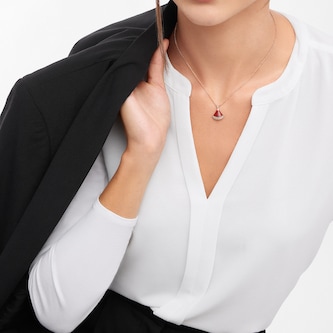 Bvlgari Jewelry 18K Rose Gold Divas Dream Diamond & Carnelian Necklace
