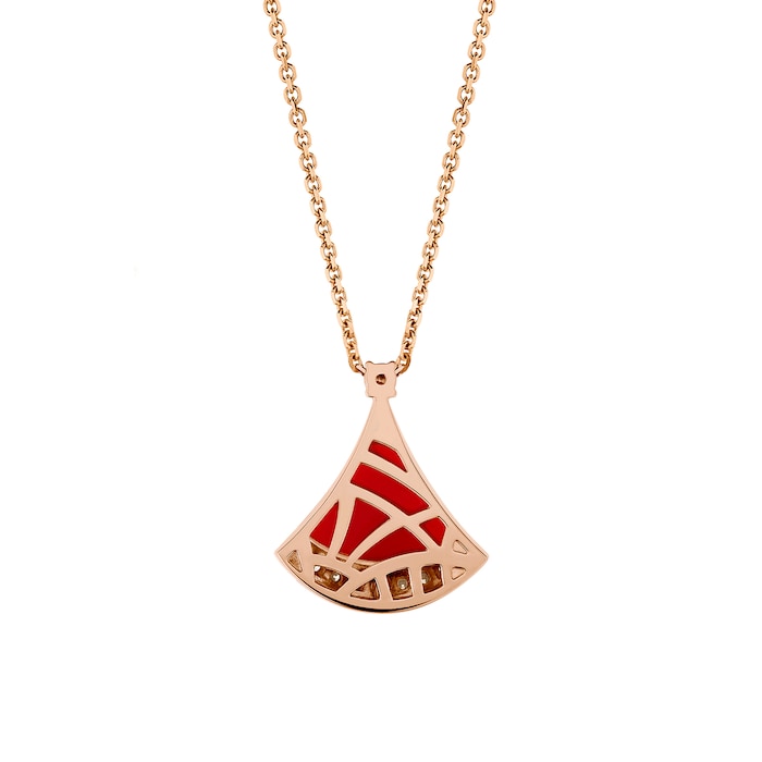 Bvlgari Jewelry 18K Rose Gold Divas Dream Diamond & Carnelian Necklace