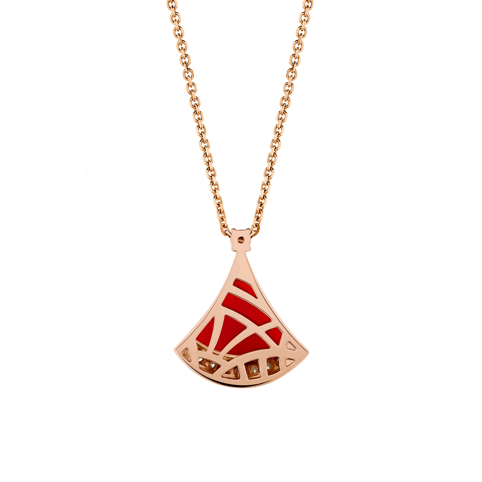 Bvlgari Jewelry 18K Rose Gold Divas Dream Diamond & Carnelian Necklace