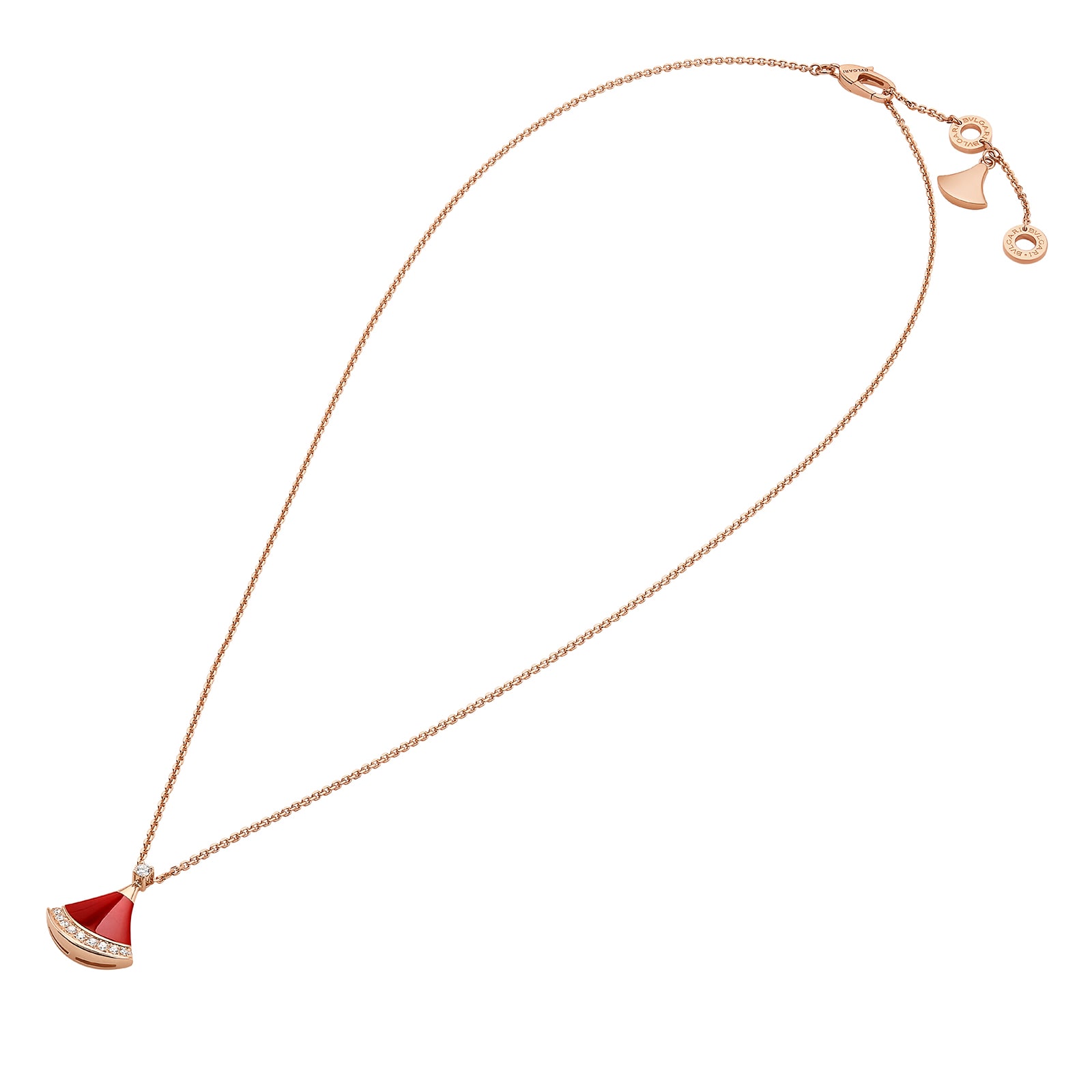 Bvlgari Jewelry 18K Rose Gold Divas Dream Diamond & Carnelian Necklace