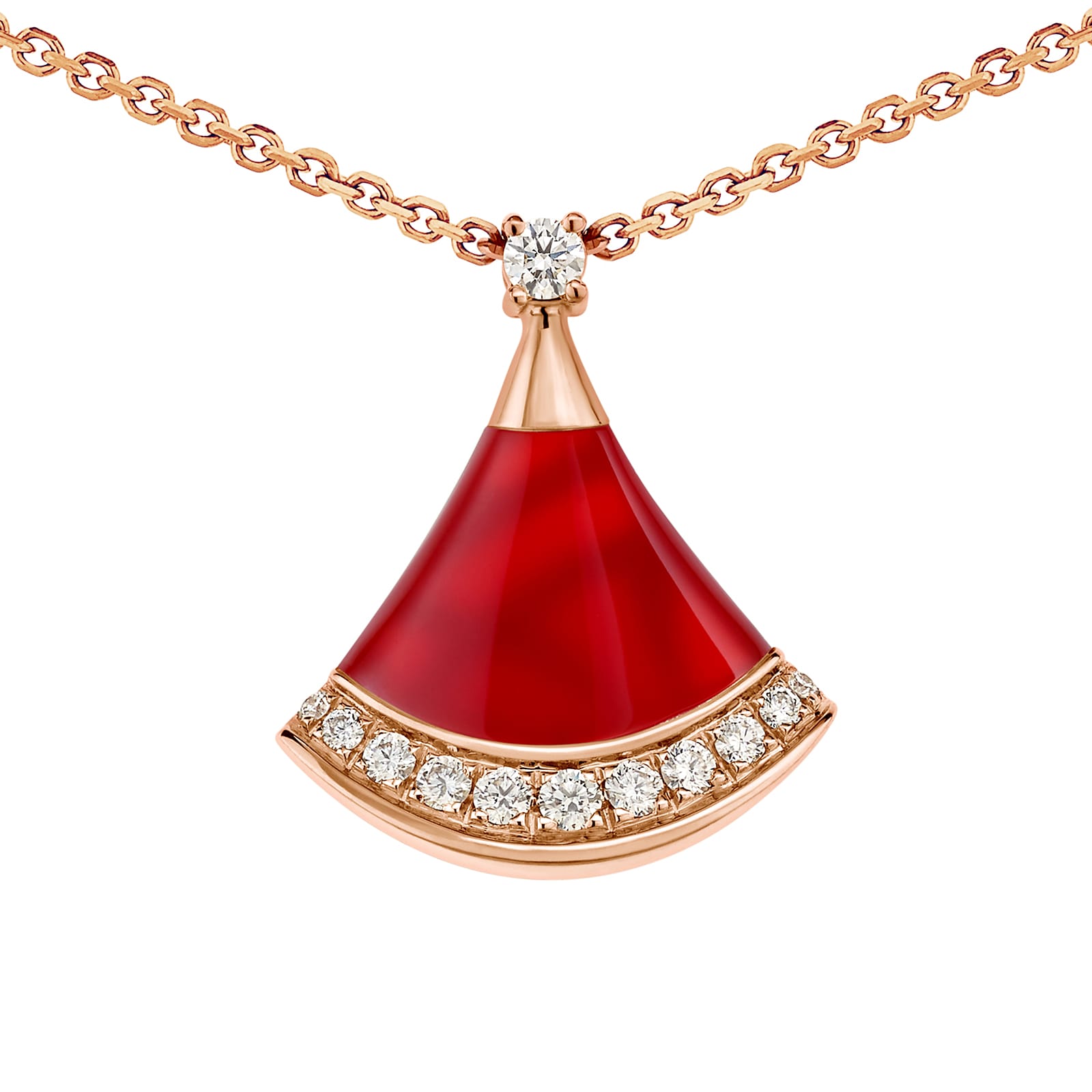 Bvlgari Jewelry 18K Rose Gold Divas Dream Diamond & Carnelian Necklace