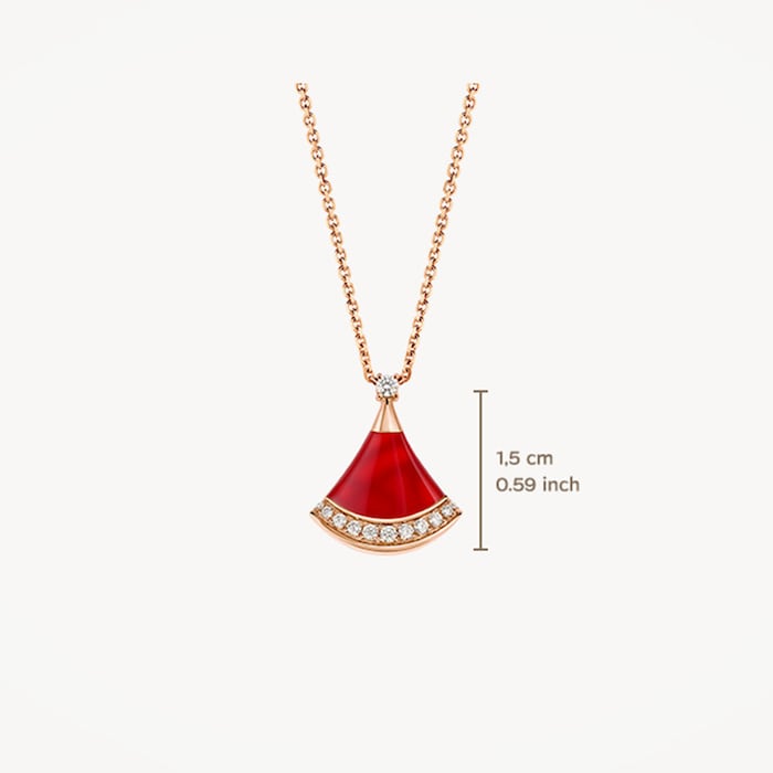 Bvlgari Jewelry 18K Rose Gold Divas Dream Diamond & Carnelian Necklace