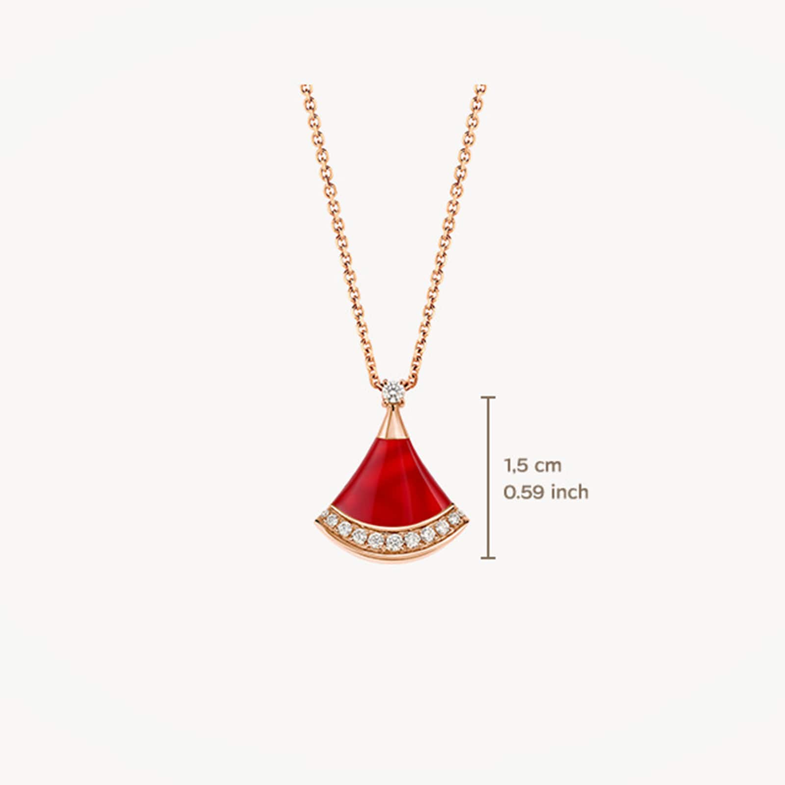 Bvlgari Jewelry 18K Rose Gold Divas Dream Diamond & Carnelian Necklace