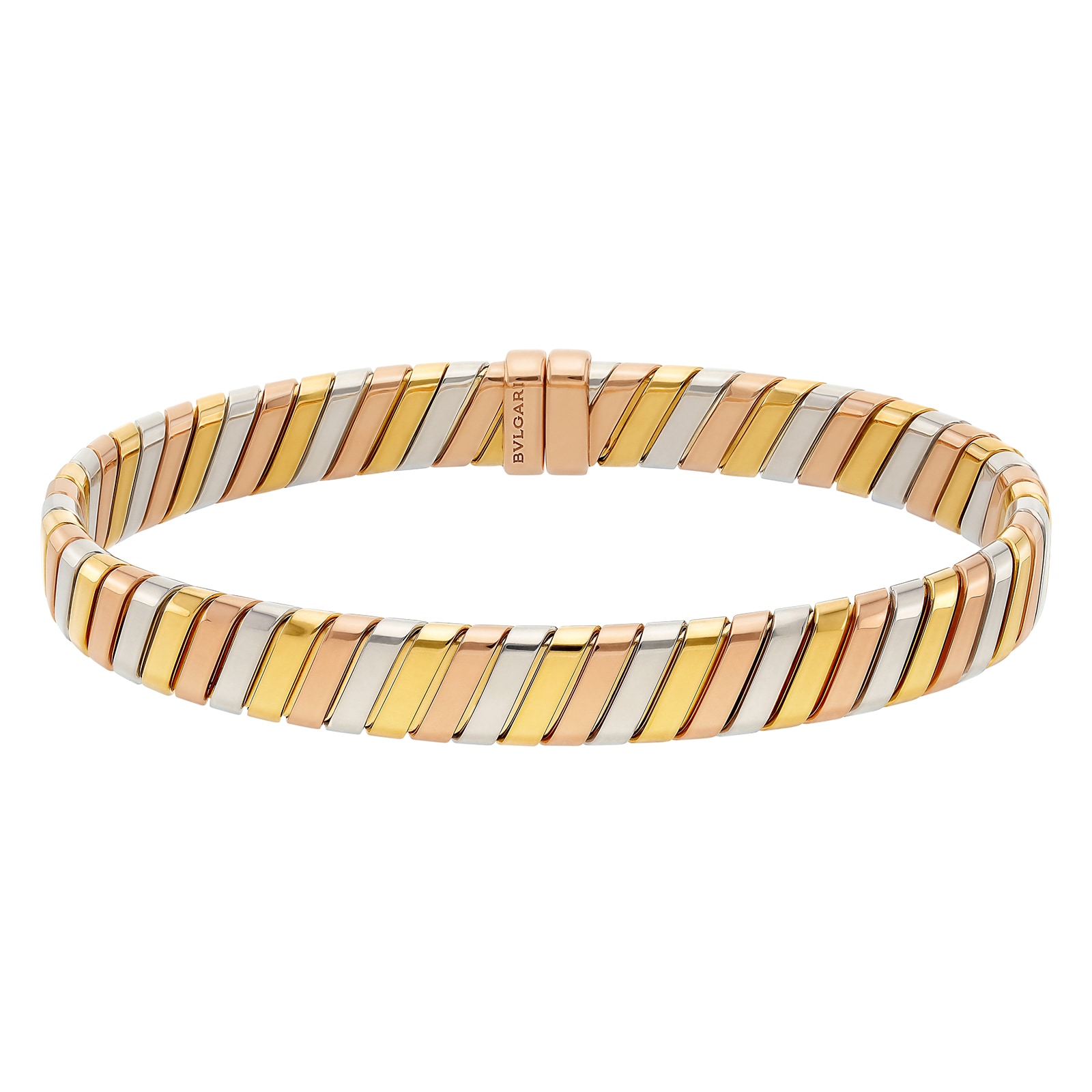 Bvlgari Jewelry 18K Tri Color Serpenti Tubogas Bracelet - Size S