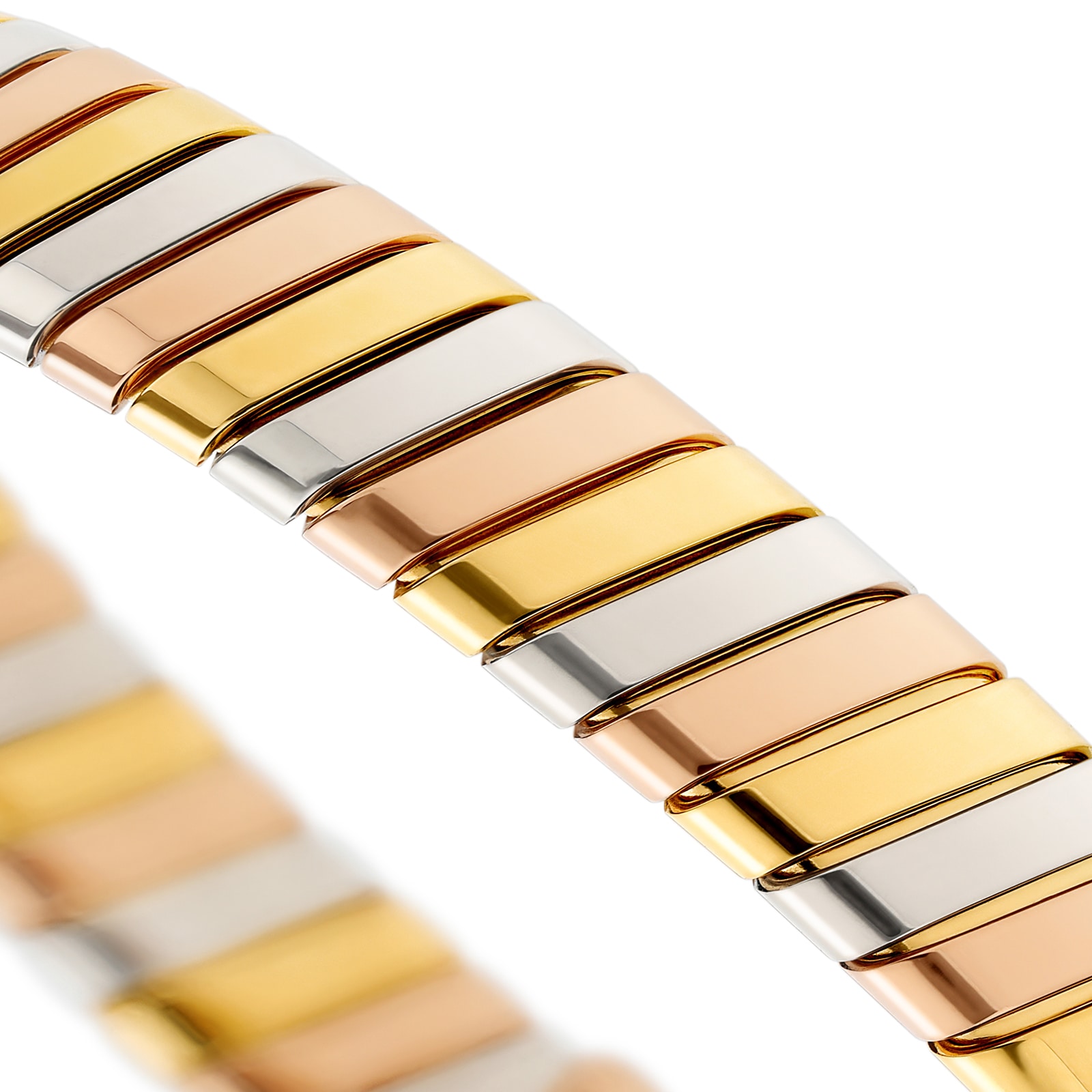 Bvlgari Jewelry 18K Tri Color Serpenti Tubogas Bracelet - Size S